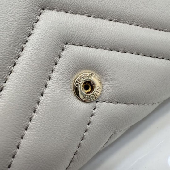 Replica di lusso Portafoglio continentale Gucci GG Marmont 443436 grigio Imitazioni Cloni Portafoglio continentale Gucci GG Marmont 443436 grigio firmate