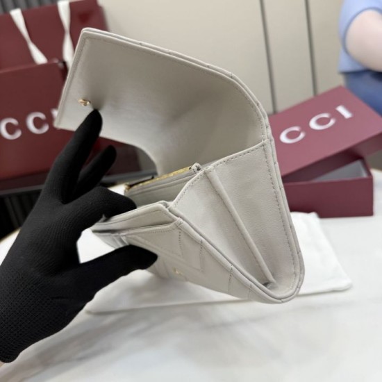 Replica di lusso Portafoglio continentale Gucci GG Marmont 443436 grigio Imitazioni Cloni Portafoglio continentale Gucci GG Marmont 443436 grigio firmate