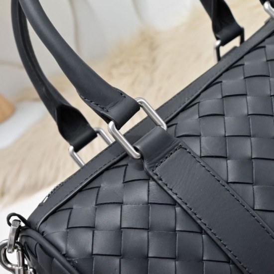 Replica di lusso Borsone Bottega Veneta Intrecciato Nero Imitazioni Cloni Borsone Bottega Veneta Intrecciato Nero firmate