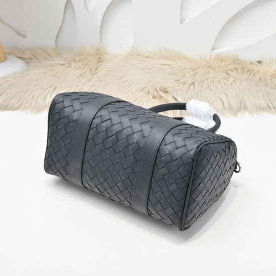 Replica di lusso Borsone Bottega Veneta Intrecciato Nero Imitazioni Cloni Borsone Bottega Veneta Intrecciato Nero firmate