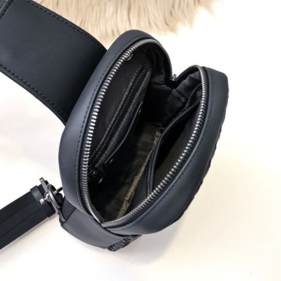 Replica di lusso Borsa a tracolla Bottega Veneta nera Imitazioni Cloni Borsa a tracolla Bottega Veneta nera firmate