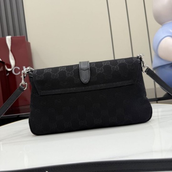 Replica di lusso Borse a tracolla Gucci Aperitivo 866720 Tela GG Nero Imitazioni Cloni Borse a tracolla Gucci Aperitivo 866720 Tela GG Nero firmate