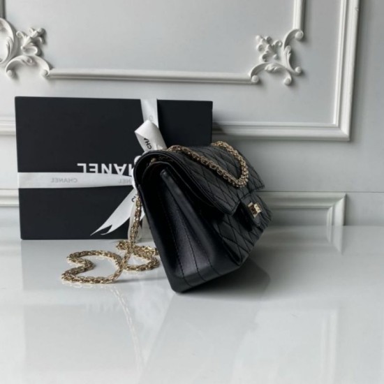 Replica di lusso Borsa Chanel Reissue 2.55 26S pelle rugosa/gonfia Double Flap A37586 nera Imitazioni Cloni Borsa Chanel Reissue 2.55 26S pelle rugosa/gonfia Double Flap A37586 nera firmate
