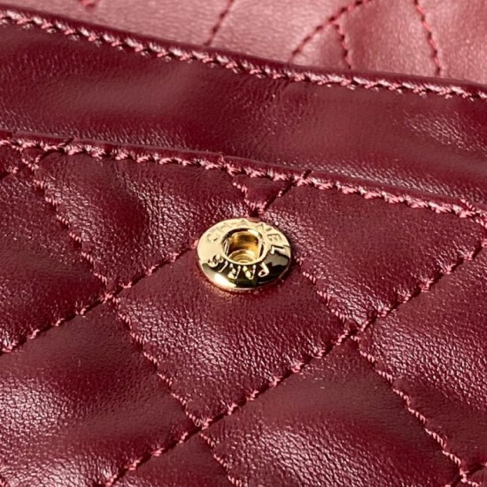 Cloni Borsa Chanel Reissue 2.55 26S pelle rugosa/gonfia Double Flap A37586 Borgogna firmate
