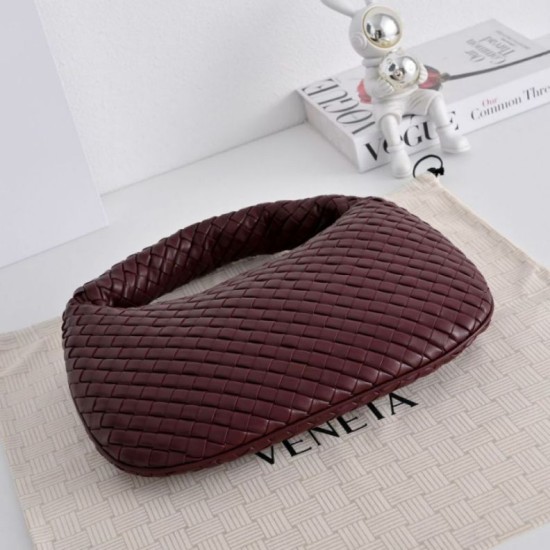 Replica di lusso Borsa a tracolla media Bottega Veneta Veneta Intrecciato Bordeaux Imitazioni Cloni Borsa a tracolla media Bottega Veneta Veneta Intrecciato Bordeaux firmate