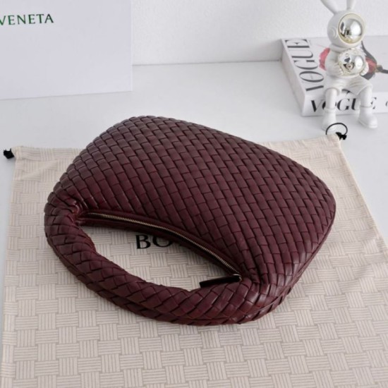 Replica di lusso Borsa a tracolla media Bottega Veneta Veneta Intrecciato Bordeaux Imitazioni Cloni Borsa a tracolla media Bottega Veneta Veneta Intrecciato Bordeaux firmate