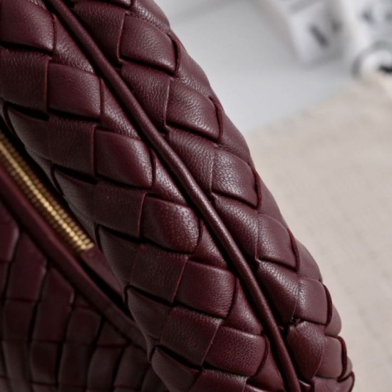 Replica di lusso Borsa a tracolla media Bottega Veneta Veneta Intrecciato Bordeaux Imitazioni Cloni Borsa a tracolla media Bottega Veneta Veneta Intrecciato Bordeaux firmate