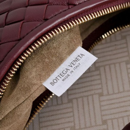 Replica di lusso Borsa a tracolla media Bottega Veneta Veneta Intrecciato Bordeaux Imitazioni Cloni Borsa a tracolla media Bottega Veneta Veneta Intrecciato Bordeaux firmate
