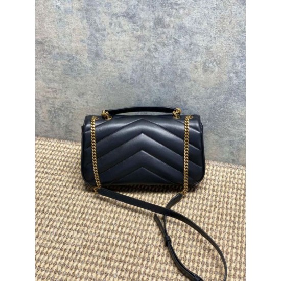 Replica di lusso Borsa piccola YSL Saint Laurent Loulou trapuntata nera Imitazioni Cloni Borsa piccola YSL Saint Laurent Loulou trapuntata nera firmate