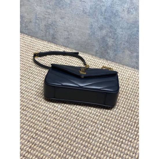 Replica di lusso Borsa piccola YSL Saint Laurent Loulou trapuntata nera Imitazioni Cloni Borsa piccola YSL Saint Laurent Loulou trapuntata nera firmate
