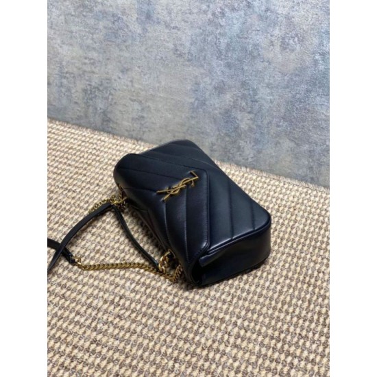 Replica di lusso Borsa piccola YSL Saint Laurent Loulou trapuntata nera Imitazioni Cloni Borsa piccola YSL Saint Laurent Loulou trapuntata nera firmate