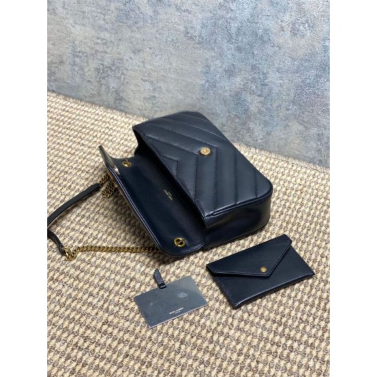 Replica di lusso Borsa piccola YSL Saint Laurent Loulou trapuntata nera Imitazioni Cloni Borsa piccola YSL Saint Laurent Loulou trapuntata nera firmate