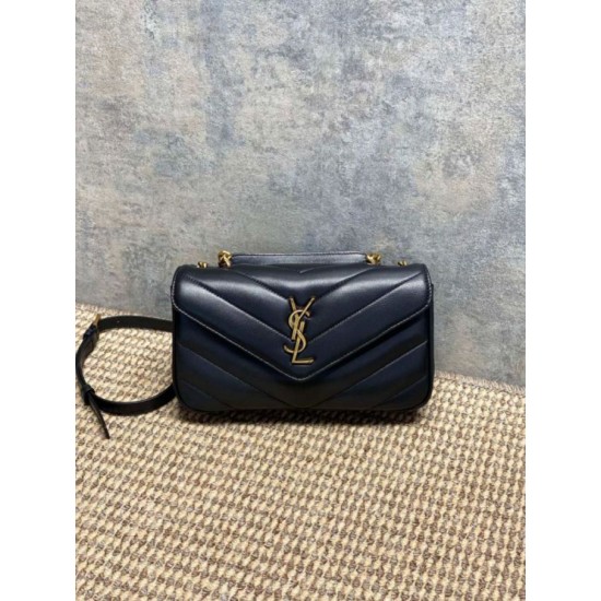 Replica di lusso Borsa piccola YSL Saint Laurent Loulou trapuntata nera Imitazioni Cloni Borsa piccola YSL Saint Laurent Loulou trapuntata nera firmate