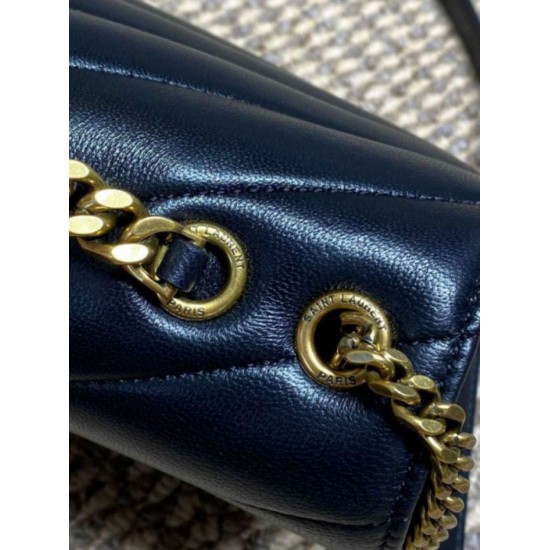 Replica di lusso Borsa piccola YSL Saint Laurent Loulou trapuntata nera Imitazioni Cloni Borsa piccola YSL Saint Laurent Loulou trapuntata nera firmate