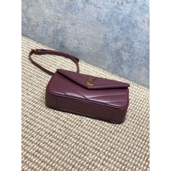 Replica di lusso Borsa piccola YSL Saint Laurent Loulou trapuntata Borgogna Imitazioni Cloni Borsa piccola YSL Saint Laurent Loulou trapuntata Borgogna firmate