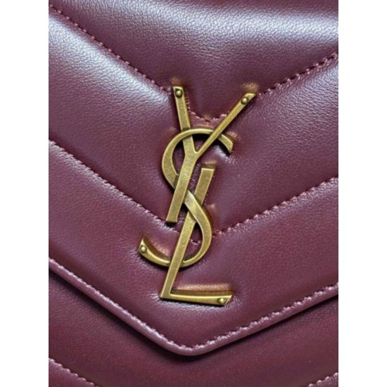 Replica di lusso Borsa piccola YSL Saint Laurent Loulou trapuntata Borgogna Imitazioni Cloni Borsa piccola YSL Saint Laurent Loulou trapuntata Borgogna firmate
