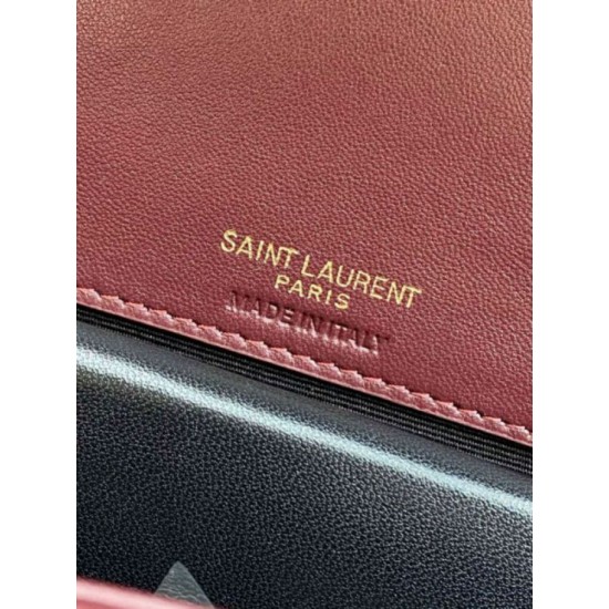 Replica di lusso Borsa piccola YSL Saint Laurent Loulou trapuntata Borgogna Imitazioni Cloni Borsa piccola YSL Saint Laurent Loulou trapuntata Borgogna firmate