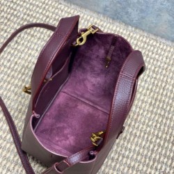 Cloni Borsa tote YSL Saint Laurent Le 5 &agrave; 7 Bea Baby Bordeaux firmate