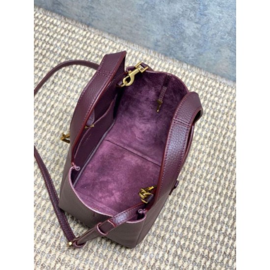 Cloni Borsa tote YSL Saint Laurent Le 5 &agrave; 7 Bea Baby Bordeaux firmate