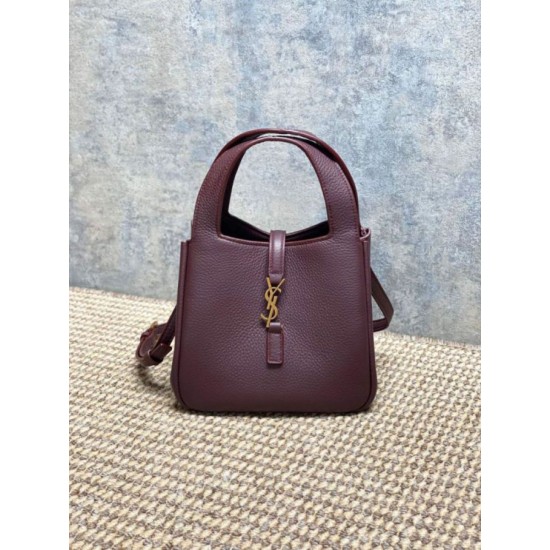 Cloni Borsa tote YSL Saint Laurent Le 5 &agrave; 7 Bea Baby Bordeaux firmate
