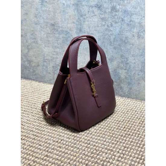 Cloni Borsa tote YSL Saint Laurent Le 5 &agrave; 7 Bea Baby Bordeaux firmate