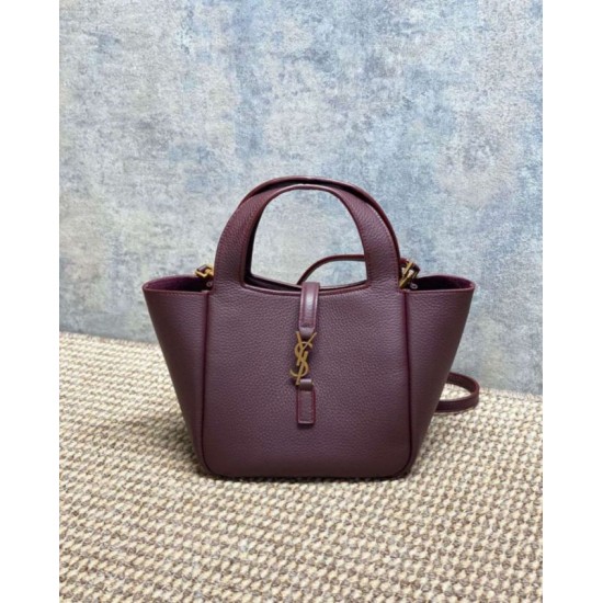 Cloni Borsa tote YSL Saint Laurent Le 5 &agrave; 7 Bea Baby Bordeaux firmate