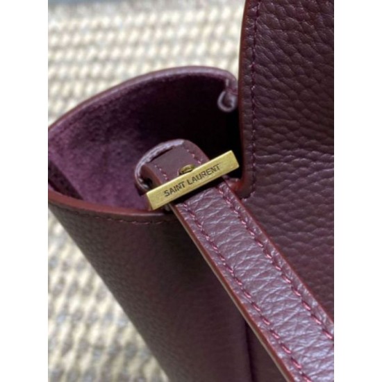 Cloni Borsa tote YSL Saint Laurent Le 5 &agrave; 7 Bea Baby Bordeaux firmate
