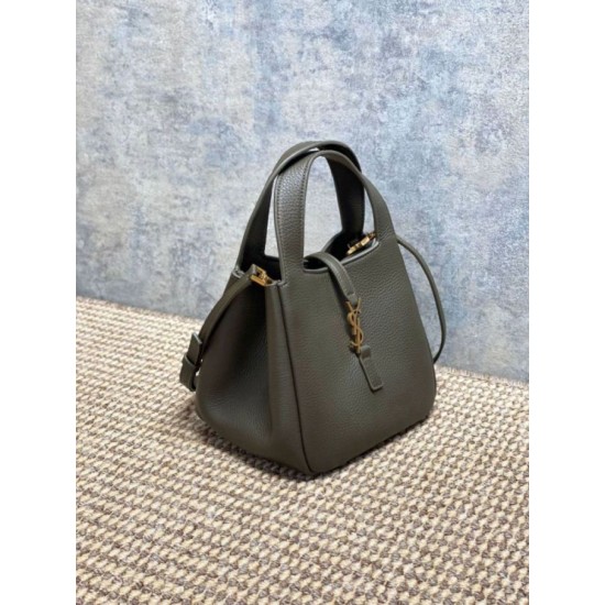 Replica di lusso Borse Imitazioni tote YSL Saint Laurent Le 5 à 7 Bea Baby Verde Scuro Imitazioni Cloni Borse Imitazioni tote YSL Saint Laurent Le 5 à 7 Bea Baby Verde Scuro firmate