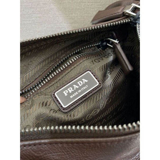 Cloni Borsa a tracolla Prada Brique Explore 2VH206 Marrone firmate