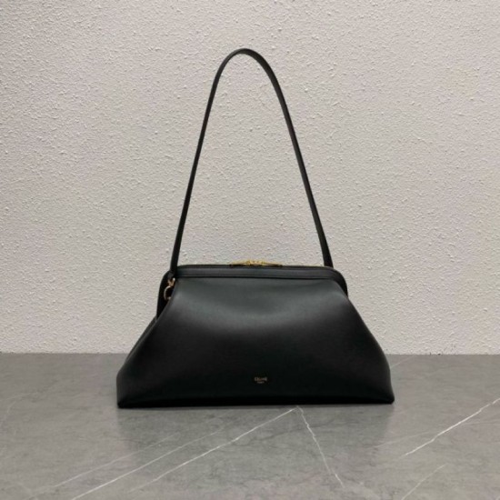 Replica di lusso Pochette Celine Doctor morbida pelle di vitello Nera Imitazioni Cloni Pochette Celine Doctor morbida pelle di vitello Nera firmate