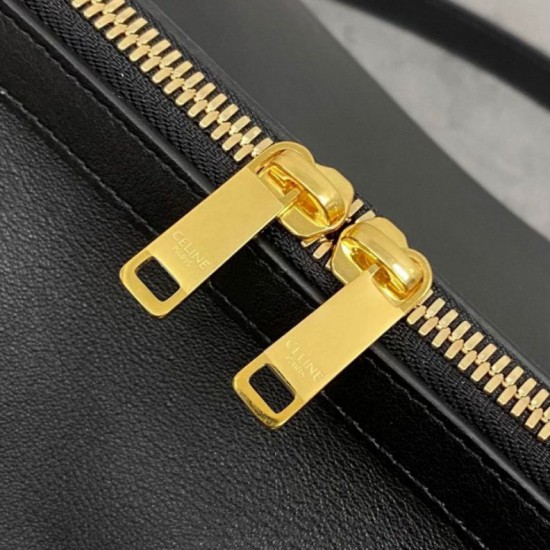 Replica di lusso Pochette Celine Doctor morbida pelle di vitello Nera Imitazioni Cloni Pochette Celine Doctor morbida pelle di vitello Nera firmate