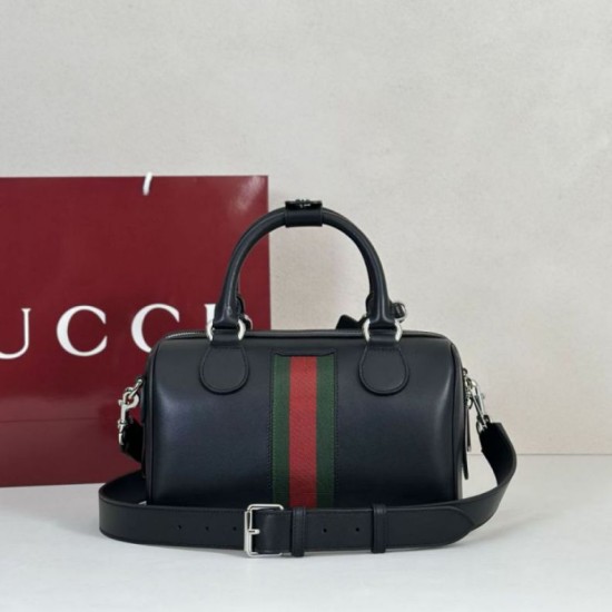 Replica di lusso Borsa da viaggio piccola Gucci Web Trademark 866980 nera Imitazioni Cloni Borsa da viaggio piccola Gucci Web Trademark 866980 nera firmate