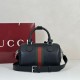 Replica di lusso Borsa da viaggio piccola Gucci Web Trademark 866980 nera Imitazioni Cloni Borsa da viaggio piccola Gucci Web Trademark 866980 nera firmate