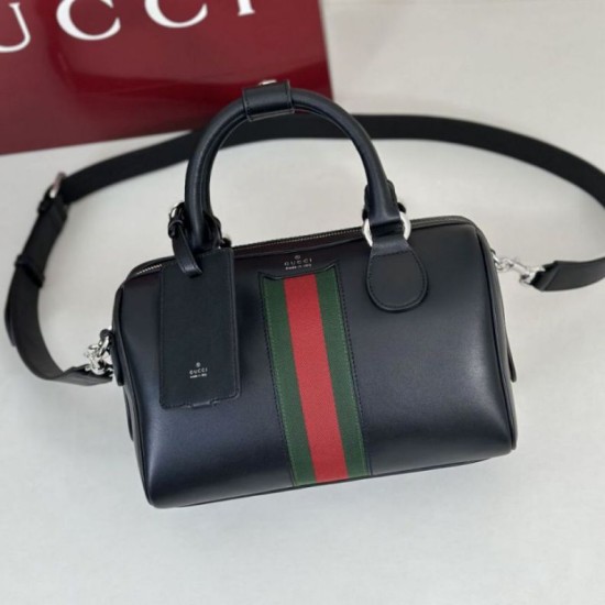 Replica di lusso Borsa da viaggio piccola Gucci Web Trademark 866980 nera Imitazioni Cloni Borsa da viaggio piccola Gucci Web Trademark 866980 nera firmate