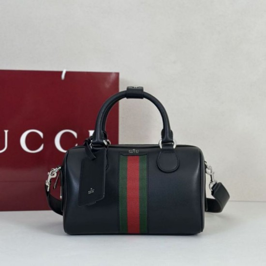 Replica di lusso Borsa da viaggio piccola Gucci Web Trademark 866980 nera Imitazioni Cloni Borsa da viaggio piccola Gucci Web Trademark 866980 nera firmate