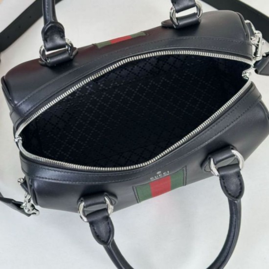 Replica di lusso Borsa da viaggio piccola Gucci Web Trademark 866980 nera Imitazioni Cloni Borsa da viaggio piccola Gucci Web Trademark 866980 nera firmate