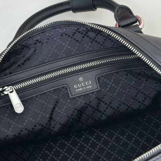 Replica di lusso Borsa da viaggio piccola Gucci Web Trademark 866980 nera Imitazioni Cloni Borsa da viaggio piccola Gucci Web Trademark 866980 nera firmate