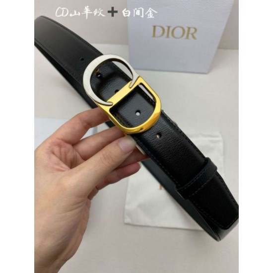 Replica di lusso Cintura reversibile Dior 30 Montaigne con fibbia a CD con logo 35MM Nero Imitazioni Cloni Cintura reversibile Dior 30 Montaigne con fibbia a CD con logo 35MM Nero firmate
