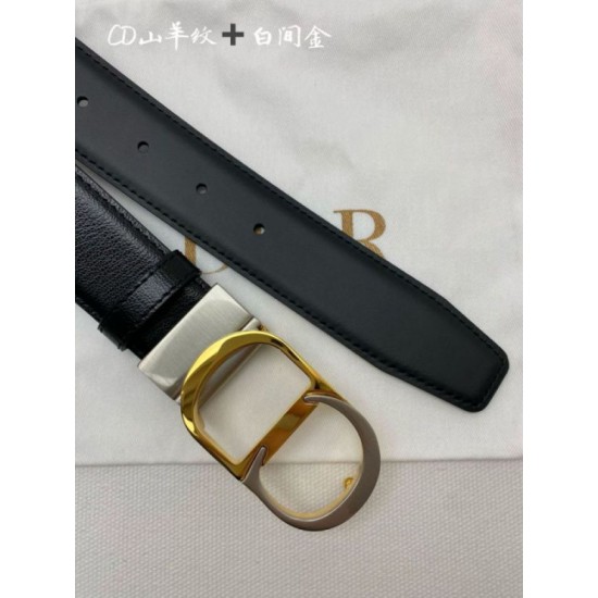 Replica di lusso Cintura reversibile Dior 30 Montaigne con fibbia a CD con logo 35MM Nero Imitazioni Cloni Cintura reversibile Dior 30 Montaigne con fibbia a CD con logo 35MM Nero firmate