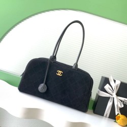 Cloni Borsa Replica Chanel 26S Maxi Bowling AS6211 scamosciata di vitello blu scuro firmate
