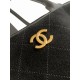 Replica di lusso Borsa 1:1 Chanel 26S Maxi Bowling AS6211 scamosciata di vitello blu scuro Imitazioni Cloni Borsa Replica Chanel 26S Maxi Bowling AS6211 scamosciata di vitello blu scuro firmate