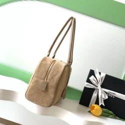 Cloni Borsa Chanel 26S Maxi Bowling AS6211 scamosciata di vitello beige scuro firmate