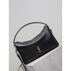 Borsa a mano morbida YSL Saint Laurent Camera nera Borsa a mano morbida YSL Saint Laurent Camera nera