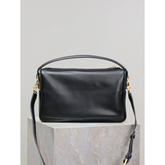 Replica di lusso Borsa a mano morbida YSL Saint Laurent Camera nera Imitazioni Cloni Borsa a mano morbida YSL Saint Laurent Camera nera firmate
