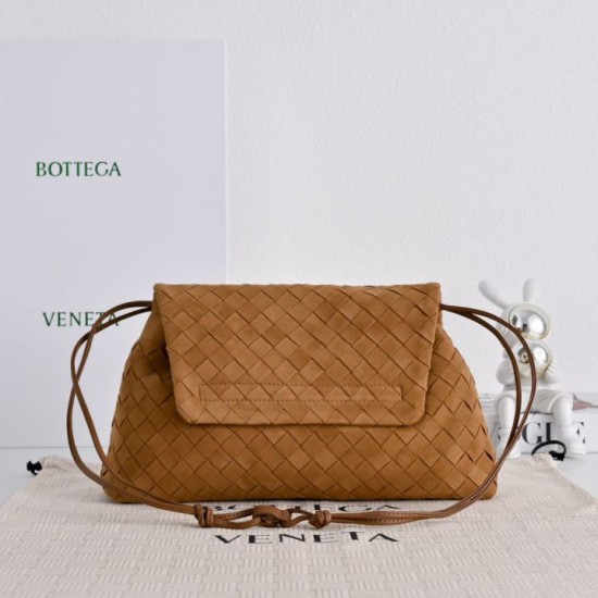 Replica di lusso Bottega Veneta Dustbag Giorno Borsa velluto intrecciato Marrone Imitazioni Cloni Bottega Veneta Dustbag Giorno Borsa velluto intrecciato Marrone firmate
