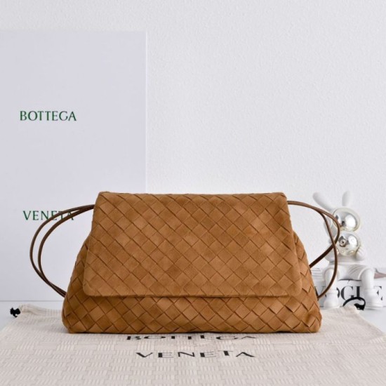 Replica di lusso Bottega Veneta Dustbag Giorno Borsa velluto intrecciato Marrone Imitazioni Cloni Bottega Veneta Dustbag Giorno Borsa velluto intrecciato Marrone firmate