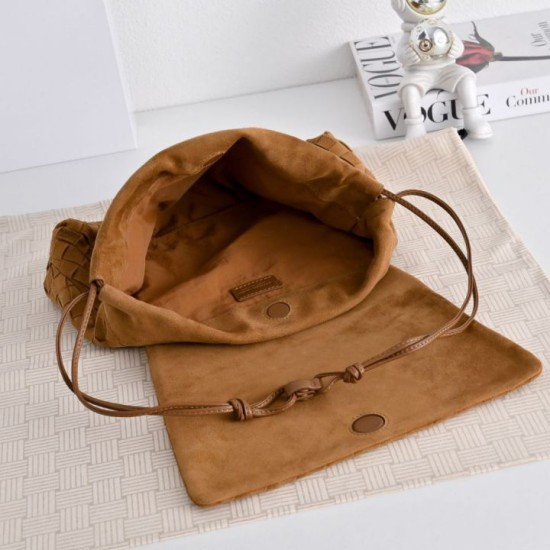 Replica di lusso Bottega Veneta Dustbag Giorno Borsa velluto intrecciato Marrone Imitazioni Cloni Bottega Veneta Dustbag Giorno Borsa velluto intrecciato Marrone firmate