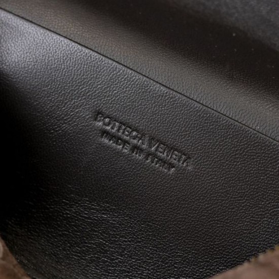 Replica di lusso Borse Beauty case Bottega Veneta trucco scamosciata caffè Imitazioni Cloni Borse Beauty case Bottega Veneta trucco scamosciata caffè firmate