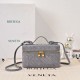 Replica di lusso Borse Beauty case Bottega Veneta trucco scamosciata Grigio Imitazioni Cloni Borse Beauty case Bottega Veneta trucco scamosciata Grigio firmate