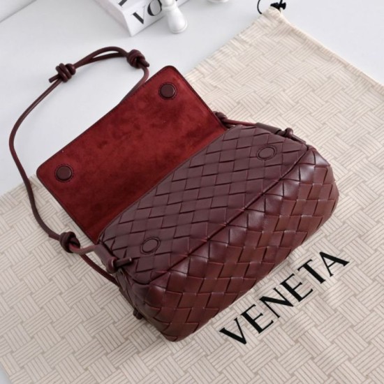 Cloni Borse Replica fedele Notturno Intrecciato Bottega Veneta Borgogna firmate